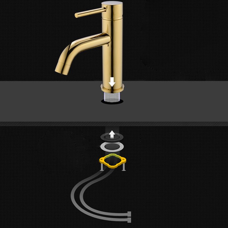 Modern 1-Handle Bathroom Sink Faucet Brushed Gold Vessel Sink Faucet Brass Clearhalo 'Bathroom Remodel & Bathroom Fixtures' 'Bathroom Sink Faucets' 'Bathroom Sinks & Faucet Components' 'bathroom_sink_faucets' 'Home Improvement' 'home_improvement' 'home_improvement_bathroom_sink_faucets' 1200x1200_97426f75-401d-4e04-8ce5-4c54f3bfe344