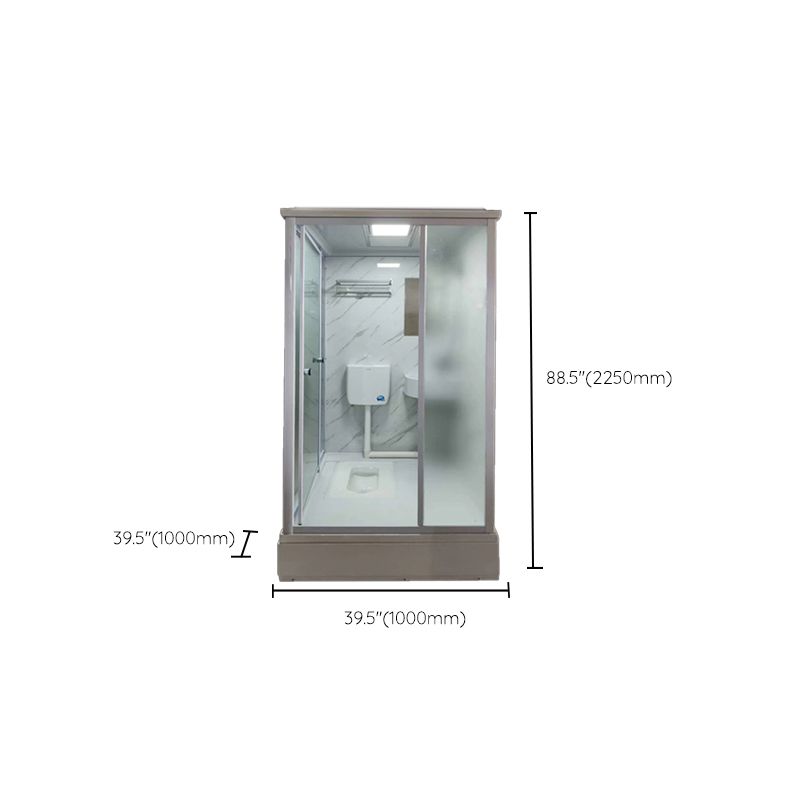 Tempered Glass Single Sliding Shower Enclosure White One Piece Frame Shower Enclosure Clearhalo 'Bathroom Remodel & Bathroom Fixtures' 'Home Improvement' 'home_improvement' 'home_improvement_shower_stalls_enclosures' 'Shower Stalls & Enclosures' 'shower_stalls_enclosures' 'Showers & Bathtubs' 1200x1200_9752810e-dd42-40ac-b0b2-5a245330ddd3