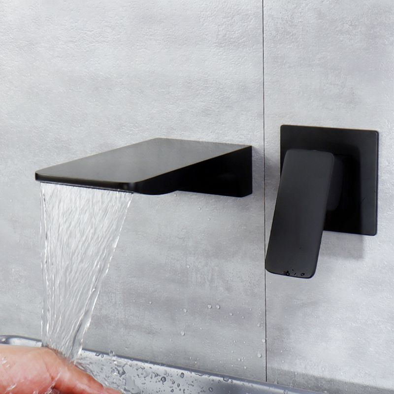 Contemporary Wall Mounted Metal Tub Filler One Handles Waterfall Tub Faucet Trim Clearhalo 'Bathroom Remodel & Bathroom Fixtures' 'Bathtub Faucets' 'bathtub_faucets' 'Home Improvement' 'home_improvement' 'home_improvement_bathtub_faucets' 1200x1200_975cc90d-9048-4595-9470-d6ddc3a598a3