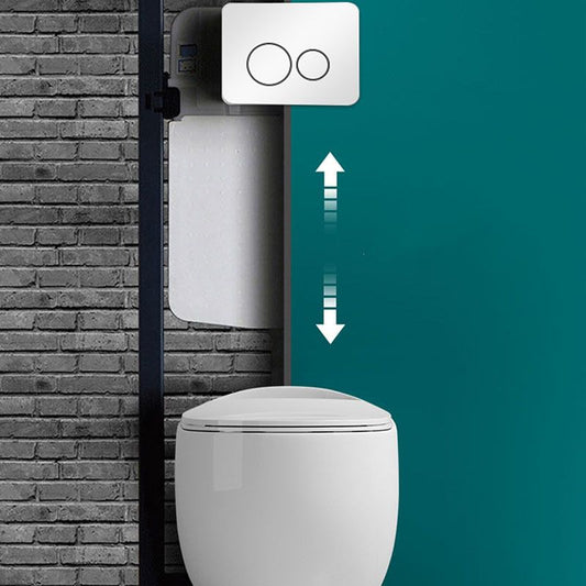 Wall-mounted Round Hanging Toilet Soft-Close Seat Toilet with Glazed Surface Clearhalo 'Bathroom Remodel & Bathroom Fixtures' 'Home Improvement' 'home_improvement' 'home_improvement_toilets' 'Toilets & Bidets' 'Toilets' 1200x1200_97743a9d-4325-4c74-9016-20a0cc8b73bc