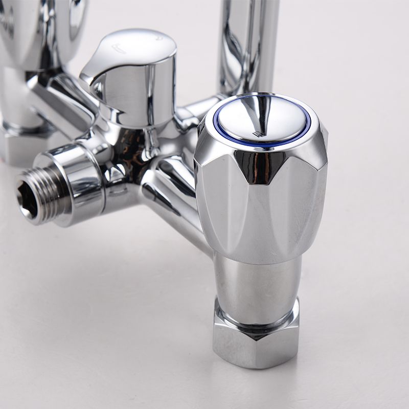 Contemporary Tub Faucet Trim Chrome Wall Mounted Swivel Spout with Handheld Shower Clearhalo 'Bathroom Remodel & Bathroom Fixtures' 'Bathtub Faucets' 'bathtub_faucets' 'Home Improvement' 'home_improvement' 'home_improvement_bathtub_faucets' 1200x1200_97815a8b-a2cf-4696-ab09-fc4094861a6c