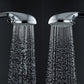 Single Dual Shower Head Square High Arch Shower Head Combo in Chrome Clearhalo 'Bathroom Remodel & Bathroom Fixtures' 'Home Improvement' 'home_improvement' 'home_improvement_shower_heads' 'Shower Heads' 'shower_heads' 'Showers & Bathtubs Plumbing' 'Showers & Bathtubs' 1200x1200_978411db-0cbb-4009-97a4-73f33c74ee95