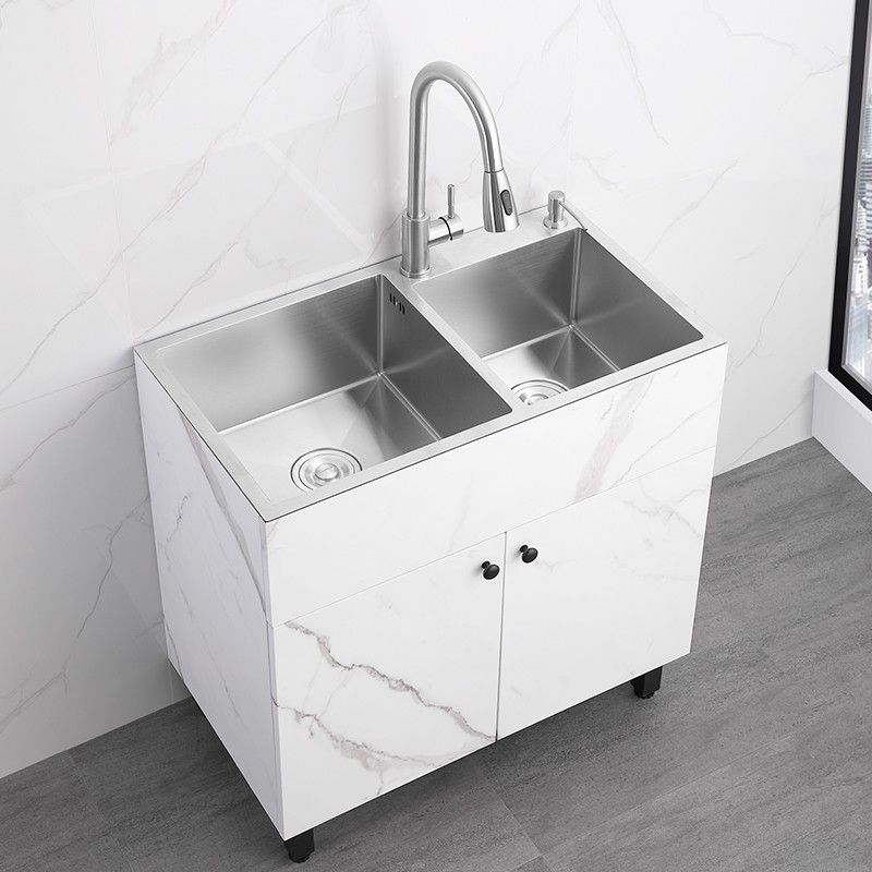 Modern Style Kitchen Sink Stainless Steel All-in-one Kitchen Sink with Storage Box Clearhalo 'Home Improvement' 'home_improvement' 'home_improvement_kitchen_sinks' 'Kitchen Remodel & Kitchen Fixtures' 'Kitchen Sinks & Faucet Components' 'Kitchen Sinks' 'kitchen_sinks' 1200x1200_97870de1-eda5-47b0-9cb3-0c9f0c27c9ac