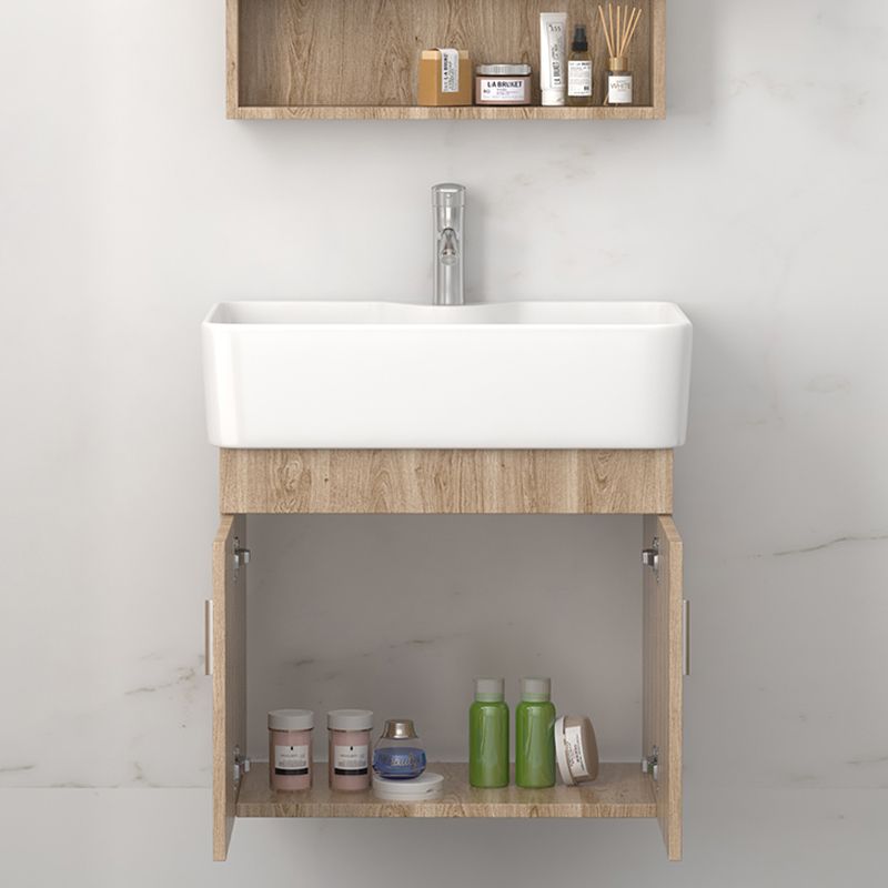 Rectangular Single Sink Vanity Mid-Century Modern Wall Mount Vanity Set Clearhalo 'Bathroom Remodel & Bathroom Fixtures' 'Bathroom Vanities' 'bathroom_vanities' 'Home Improvement' 'home_improvement' 'home_improvement_bathroom_vanities' 1200x1200_97936a10-7fa3-4686-b54d-ed84edc8eda9