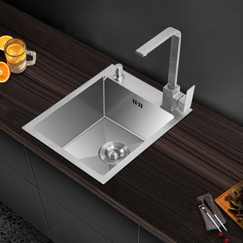 Modern Style Kitchen Sink Stainless Steel Dirt Resistant 1 Holes Drop-In Kitchen Sink Clearhalo 'Home Improvement' 'home_improvement' 'home_improvement_kitchen_sinks' 'Kitchen Remodel & Kitchen Fixtures' 'Kitchen Sinks & Faucet Components' 'Kitchen Sinks' 'kitchen_sinks' 1200x1200_979b6f0e-b5b5-4129-81bb-1d50e8a80821
