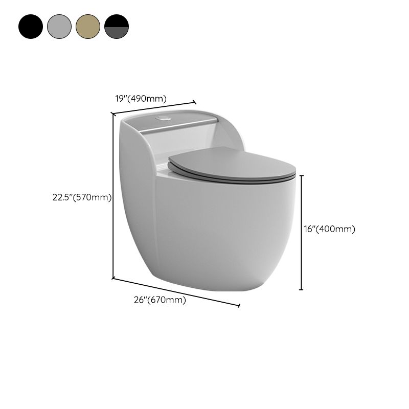 Modern Flush Toilet Ceramic Round-Front One-Piece Toilet with Slow Close Seat Clearhalo 'Bathroom Remodel & Bathroom Fixtures' 'Home Improvement' 'home_improvement' 'home_improvement_toilets' 'Toilets & Bidets' 'Toilets' 1200x1200_97a2490d-7582-4514-afd3-b205e3c5eb73