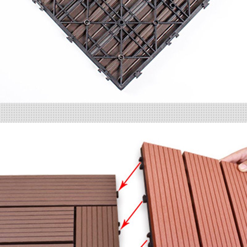 12" X 12" 4-Slat Square Deck/Patio Flooring Tiles Snapping Installation Floor Board Tiles Clearhalo 'Home Improvement' 'home_improvement' 'home_improvement_outdoor_deck_tiles_planks' 'Outdoor Deck Tiles & Planks' 'Outdoor Flooring & Tile' 'Outdoor Remodel' 'outdoor_deck_tiles_planks' 1200x1200_97a4fcf1-8ae2-45d5-a131-85e28726eb49