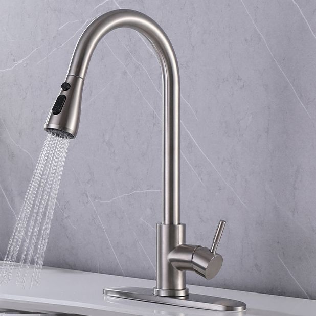 Pulldown Sprayer Bar Prep Kitchen Faucet Contemporary Bridge Faucet Clearhalo 'Home Improvement' 'home_improvement' 'home_improvement_kitchen_faucets' 'Kitchen Faucets' 'Kitchen Remodel & Kitchen Fixtures' 'Kitchen Sinks & Faucet Components' 'kitchen_faucets' 1200x1200_97aa4f02-4713-4298-b61f-77a59caac699