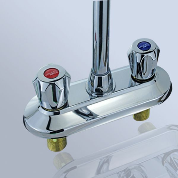 Modern Bar Prep Kitchen Faucet Brass Knob Handle with Deck Plate Kitchen Faucet Clearhalo 'Home Improvement' 'home_improvement' 'home_improvement_kitchen_faucets' 'Kitchen Faucets' 'Kitchen Remodel & Kitchen Fixtures' 'Kitchen Sinks & Faucet Components' 'kitchen_faucets' 1200x1200_97d03a73-6c17-419f-9b35-a9af3888d96f