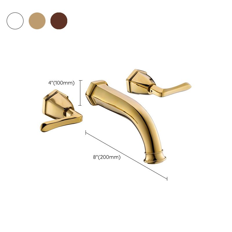 Glam Tub Faucet Wall Mounted Double Handle Low Arc Bath Faucet Trim Clearhalo 'Bathroom Remodel & Bathroom Fixtures' 'Bathtub Faucets' 'bathtub_faucets' 'Home Improvement' 'home_improvement' 'home_improvement_bathtub_faucets' 1200x1200_97e7c9c5-0781-4a75-bbfa-e2e35447a299