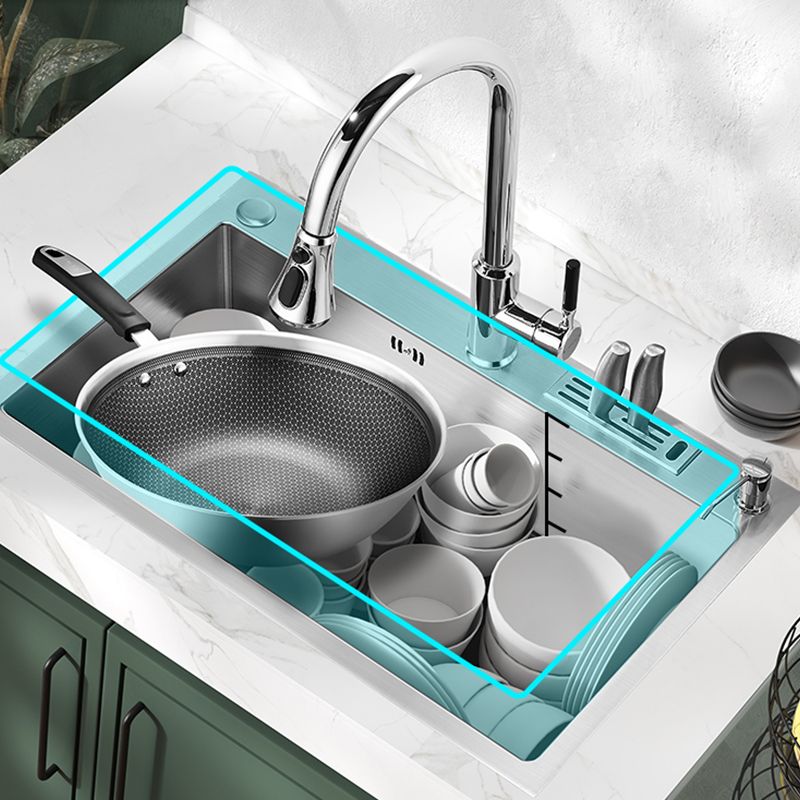 Soundproof Kitchen Sink Overflow Hole Design Stainless Steel Kitchen Sink with Faucet Clearhalo 'Home Improvement' 'home_improvement' 'home_improvement_kitchen_sinks' 'Kitchen Remodel & Kitchen Fixtures' 'Kitchen Sinks & Faucet Components' 'Kitchen Sinks' 'kitchen_sinks' 1200x1200_97ed57c3-0ba5-4441-9bd7-dba675a24bda