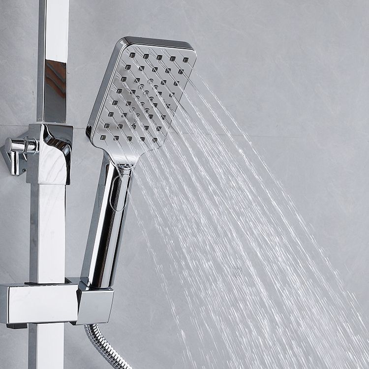 Shower System Square Rain Jet Massage Adjustable Spray Pattern Wall Mounted Shower Trim Clearhalo 'Bathroom Remodel & Bathroom Fixtures' 'Home Improvement' 'home_improvement' 'home_improvement_shower_faucets' 'Shower Faucets & Systems' 'shower_faucets' 'Showers & Bathtubs Plumbing' 'Showers & Bathtubs' 1200x1200_9809c446-5e1f-4cff-a276-b1fc63905489
