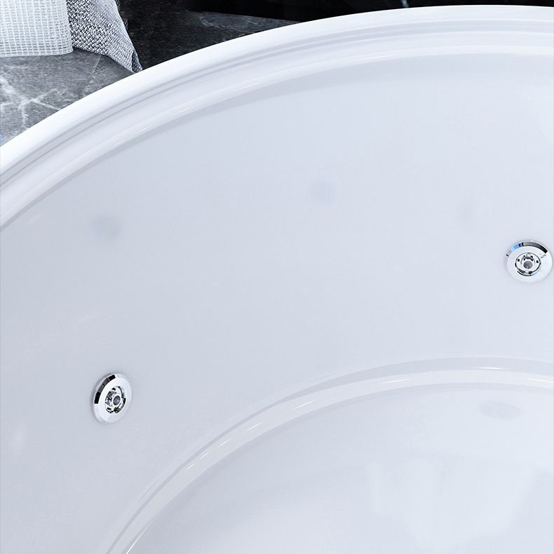 Acrylic Round Bath Tub Whirlpool Freestanding Bathtub with Tub Filler and Trim Kit Clearhalo 'Bathroom Remodel & Bathroom Fixtures' 'Bathtubs' 'Home Improvement' 'home_improvement' 'home_improvement_bathtubs' 'Showers & Bathtubs' 1200x1200_9830f898-0286-47c8-86fd-44b5d3ce72c5