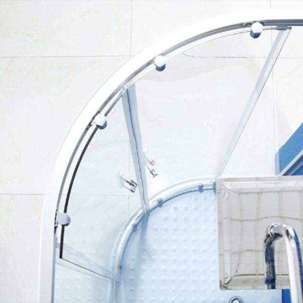 Round Double Sliding Door Shower Enclosure Tempered Glass Shower Enclosure Clearhalo 'Bathroom Remodel & Bathroom Fixtures' 'Home Improvement' 'home_improvement' 'home_improvement_shower_stalls_enclosures' 'Shower Stalls & Enclosures' 'shower_stalls_enclosures' 'Showers & Bathtubs' 1200x1200_984cd73e-b95e-4e08-a048-00ad873dc643