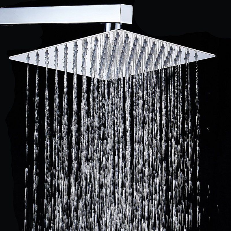 Shower Head Square Wall Mounted Raining Jet Stainless Shower Head Clearhalo 'Bathroom Remodel & Bathroom Fixtures' 'Home Improvement' 'home_improvement' 'home_improvement_shower_heads' 'Shower Heads' 'shower_heads' 'Showers & Bathtubs Plumbing' 'Showers & Bathtubs' 1200x1200_9852a719-4b9f-4344-81d1-818e9c0f4262