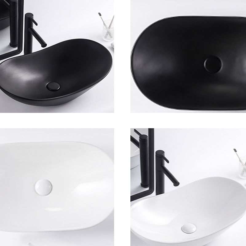 Modern Bathroom Sink Oval Bathroom Sink Overflow with Basin and Faucet Clearhalo 'Bathroom Remodel & Bathroom Fixtures' 'Bathroom Sinks & Faucet Components' 'Bathroom Sinks' 'bathroom_sink' 'Home Improvement' 'home_improvement' 'home_improvement_bathroom_sink' 1200x1200_9858fa3a-7bf3-4985-8ee4-cb0a0dff5bf5
