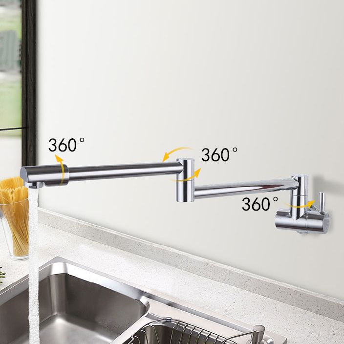 Modern Kitchen Sink Faucet Brass Lever Handles Pot Filler Kitchen Faucet Clearhalo 'Home Improvement' 'home_improvement' 'home_improvement_kitchen_faucets' 'Kitchen Faucets' 'Kitchen Remodel & Kitchen Fixtures' 'Kitchen Sinks & Faucet Components' 'kitchen_faucets' 1200x1200_98649be4-98a4-4cd4-b843-2e848a8f5396