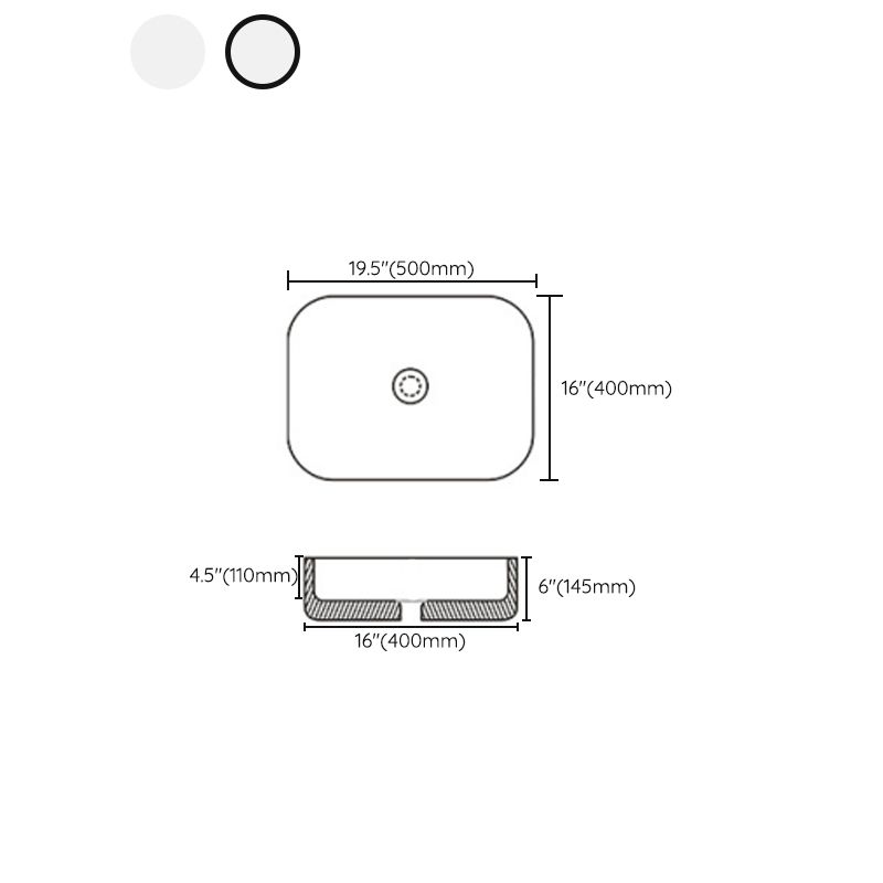Contemporary Bathroom Sink with Pop-Up Drain Porcelain Rectangular Vessel Clearhalo 'Bathroom Remodel & Bathroom Fixtures' 'Bathroom Sinks & Faucet Components' 'Bathroom Sinks' 'bathroom_sink' 'Home Improvement' 'home_improvement' 'home_improvement_bathroom_sink' 1200x1200_987136c6-7fce-4a26-b591-5ca3fecc29ba