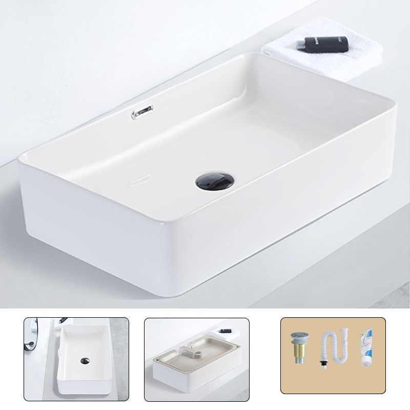 Contemporary Bathroom Sink Porcelain Pop-Up Drain Rectangular Vessel Clearhalo 'Bathroom Remodel & Bathroom Fixtures' 'Bathroom Sinks & Faucet Components' 'Bathroom Sinks' 'bathroom_sink' 'Home Improvement' 'home_improvement' 'home_improvement_bathroom_sink' 1200x1200_987ccee7-5603-4ec2-8bf8-f6d8c5ab6630