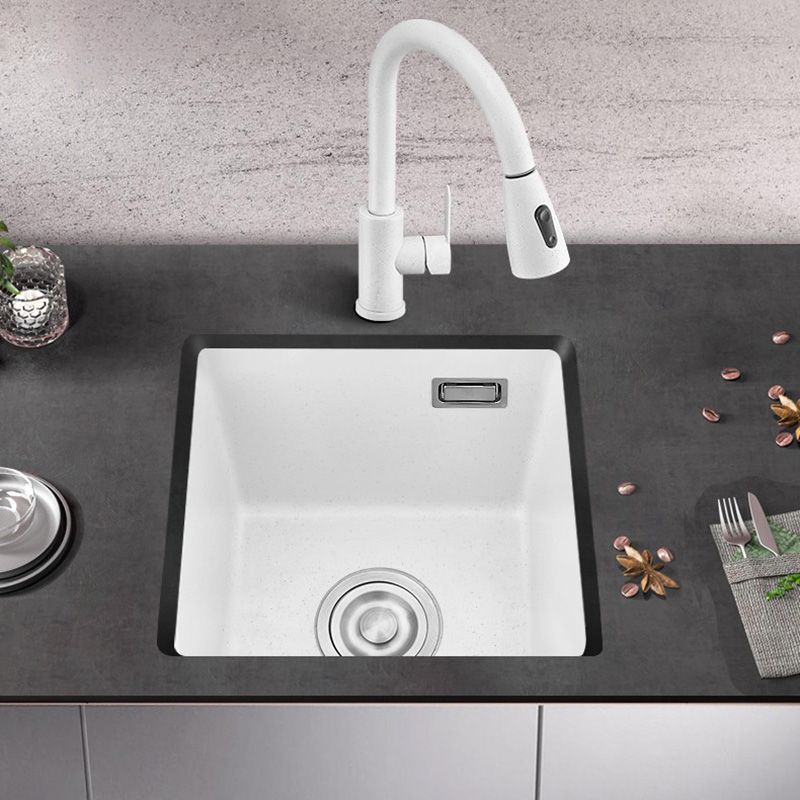 White Rectangle Kitchen Sink with Faucet Single Bowl Quartz Sink Clearhalo 'Home Improvement' 'home_improvement' 'home_improvement_kitchen_sinks' 'Kitchen Remodel & Kitchen Fixtures' 'Kitchen Sinks & Faucet Components' 'Kitchen Sinks' 'kitchen_sinks' 1200x1200_989064e5-13a2-40ff-b847-7acae28f43b9