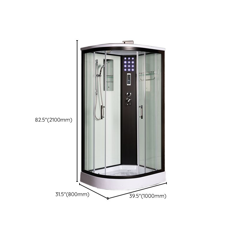 Rounded Shower Stall Framed Double Sliding White Shower Stall Clearhalo 'Bathroom Remodel & Bathroom Fixtures' 'Home Improvement' 'home_improvement' 'home_improvement_shower_stalls_enclosures' 'Shower Stalls & Enclosures' 'shower_stalls_enclosures' 'Showers & Bathtubs' 1200x1200_98a47408-4f09-4bf0-a1d5-3b5e58de00ad