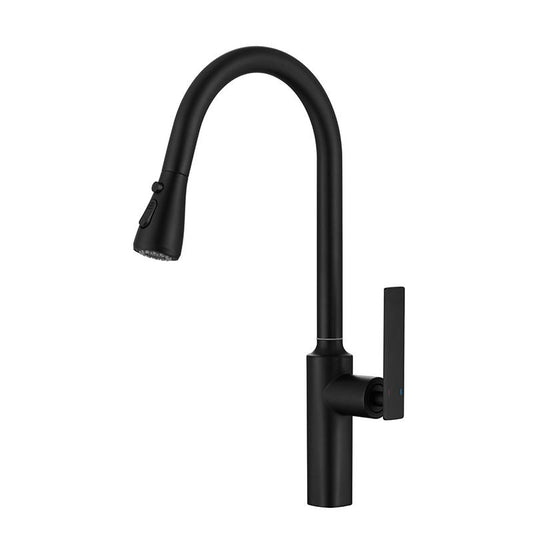 Modern Style Retractable Copper Kitchen Faucet Single Handle High Arc Kitchen Faucet Clearhalo 'Home Improvement' 'home_improvement' 'home_improvement_kitchen_faucets' 'Kitchen Faucets' 'Kitchen Remodel & Kitchen Fixtures' 'Kitchen Sinks & Faucet Components' 'kitchen_faucets' 1200x1200_98a7fbba-aeef-436f-8539-1cca7124dcb5