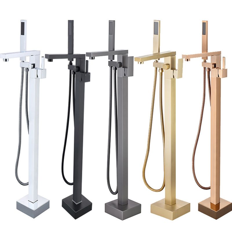 Floor Mounted Metal Freestanding Tub Filler Low Arc Freestanding Tub Filler Trim Clearhalo 'Bathroom Remodel & Bathroom Fixtures' 'Bathtub Faucets' 'bathtub_faucets' 'Home Improvement' 'home_improvement' 'home_improvement_bathtub_faucets' 1200x1200_98aabc1a-35c0-4e6f-806f-5ee8c323acc0