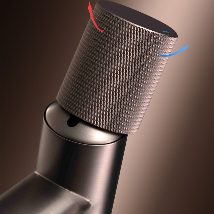 Modern Brass Bathroom Sink Faucet Circular Knob Handle Sink Faucet Clearhalo 'Bathroom Remodel & Bathroom Fixtures' 'Bathroom Sink Faucets' 'Bathroom Sinks & Faucet Components' 'bathroom_sink_faucets' 'Home Improvement' 'home_improvement' 'home_improvement_bathroom_sink_faucets' 1200x1200_98d35d51-22fa-46d3-8b2c-be4e4baa1c5f