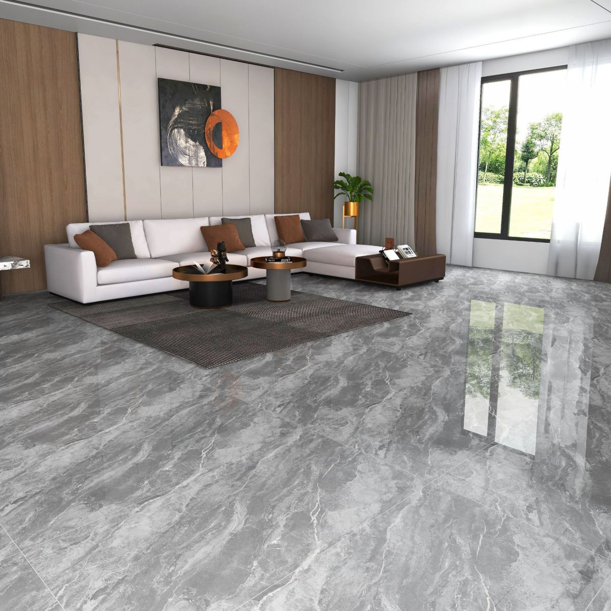 Floor and Wall Tile Marble Print Living Room Porcelain Indoor Floor Tile Clearhalo 'Floor Tiles & Wall Tiles' 'floor_tiles_wall_tiles' 'Flooring 'Home Improvement' 'home_improvement' 'home_improvement_floor_tiles_wall_tiles' Walls and Ceiling' 1200x1200_98d950db-ae79-40ba-a193-a3e277af3f25