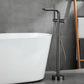 Contemporary Style Freestanding Faucet Copper Floor Mounted Freestanding Faucet Clearhalo 'Bathroom Remodel & Bathroom Fixtures' 'Bathtub Faucets' 'bathtub_faucets' 'Home Improvement' 'home_improvement' 'home_improvement_bathtub_faucets' 1200x1200_98dd0ca3-211a-4f25-b765-c4dd2fba3737