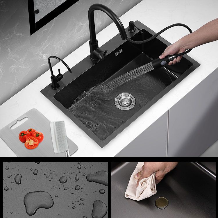 Stainless Steel Kitchen Sink Contemporary Style Single Bowl Kitchen Sink Clearhalo 'Home Improvement' 'home_improvement' 'home_improvement_kitchen_sinks' 'Kitchen Remodel & Kitchen Fixtures' 'Kitchen Sinks & Faucet Components' 'Kitchen Sinks' 'kitchen_sinks' 1200x1200_98ee89a7-6f88-4115-ae9e-0071b2db6992