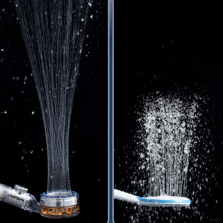 Contemporary Handheld Supercharged Shower Head Round Turbo Spray Head Clearhalo 'Bathroom Remodel & Bathroom Fixtures' 'Home Improvement' 'home_improvement' 'home_improvement_shower_heads' 'Shower Heads' 'shower_heads' 'Showers & Bathtubs Plumbing' 'Showers & Bathtubs' 1200x1200_98f5a374-5db0-494f-93ba-a29f363f1ad2