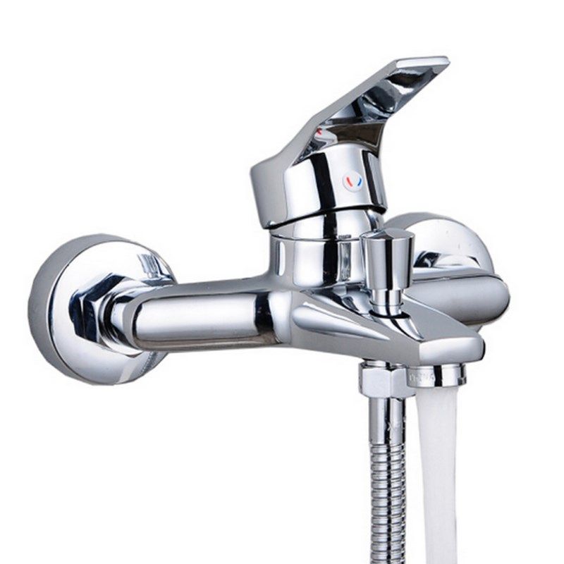 Modern Silver Tub Spout One Handle and Two Hole Brass Wall Mounted Faucet Clearhalo 'Bathroom Remodel & Bathroom Fixtures' 'Bathtub Faucets' 'bathtub_faucets' 'Home Improvement' 'home_improvement' 'home_improvement_bathtub_faucets' 1200x1200_98f8fc61-496b-44ac-8479-2843d93ea784