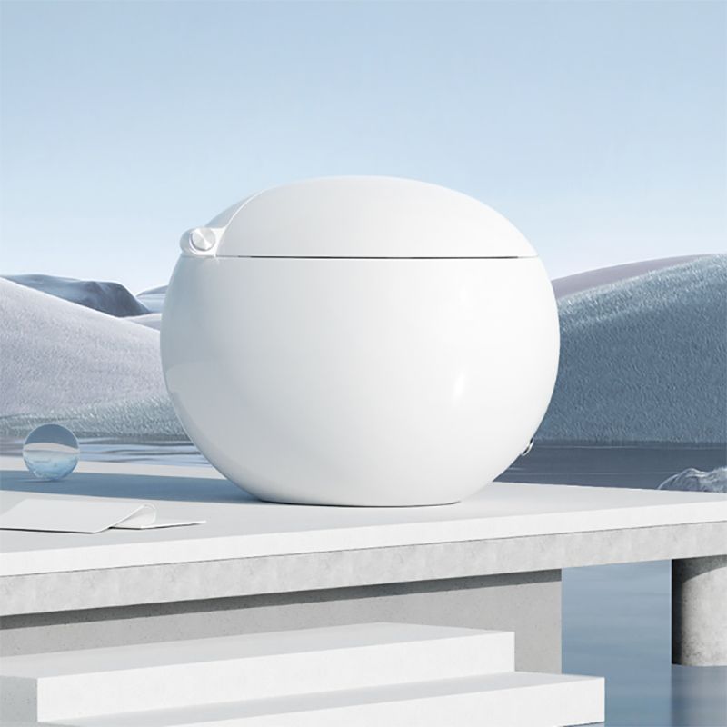 Contemporary White Round Foot Sensor Ceramic Deodorizing Floor Mount Bidet Clearhalo 'Bathroom Remodel & Bathroom Fixtures' 'Bidets' 'Home Improvement' 'home_improvement' 'home_improvement_bidets' 'Toilets & Bidets' 1200x1200_98fc9318-bbd9-48b6-bf41-075224af9d42