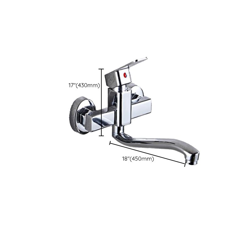 Industrial Kitchen Faucet Lever Handle Wall Mounted High Arc Faucet Clearhalo 'Home Improvement' 'home_improvement' 'home_improvement_kitchen_faucets' 'Kitchen Faucets' 'Kitchen Remodel & Kitchen Fixtures' 'Kitchen Sinks & Faucet Components' 'kitchen_faucets' 1200x1200_99369753-90a2-4908-a88b-429dcac9449d