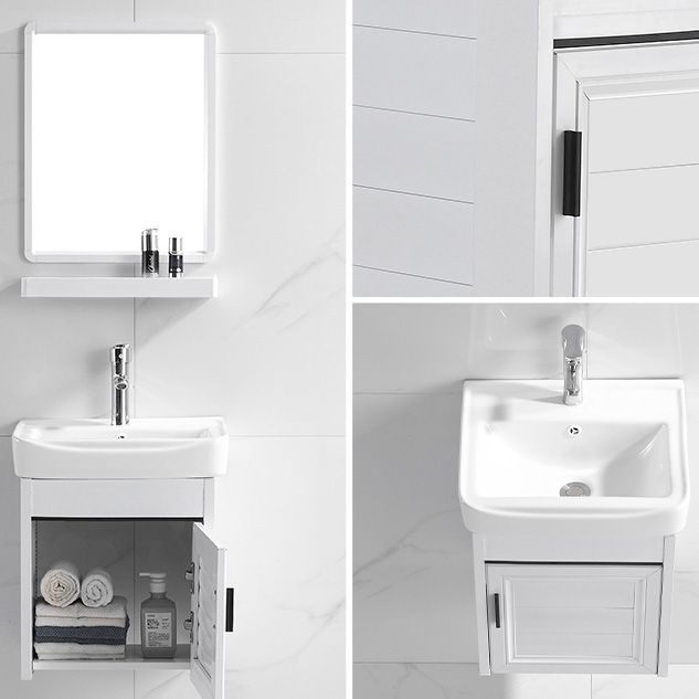 Wall Mount Modern White Bathroom Sink Vanity with Doors Sink Clearhalo 'Bathroom Remodel & Bathroom Fixtures' 'Bathroom Vanities' 'bathroom_vanities' 'Home Improvement' 'home_improvement' 'home_improvement_bathroom_vanities' 1200x1200_995d6f10-fe60-4020-8fc9-0a83b49096e1
