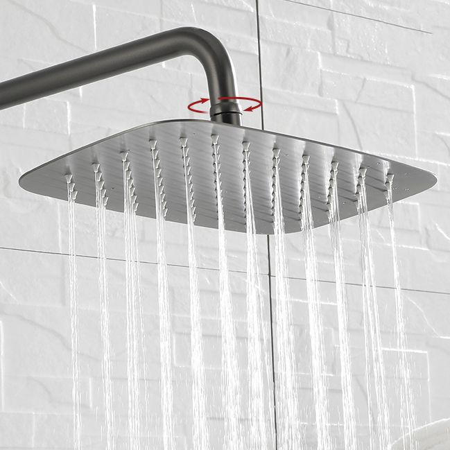 Grey Shower Set Knob Handle Handshower Wall Mounted Square Swivel Shower Set Clearhalo 'Bathroom Remodel & Bathroom Fixtures' 'Home Improvement' 'home_improvement' 'home_improvement_shower_faucets' 'Shower Faucets & Systems' 'shower_faucets' 'Showers & Bathtubs Plumbing' 'Showers & Bathtubs' 1200x1200_99633a05-732f-4ecf-99da-ed243504b104