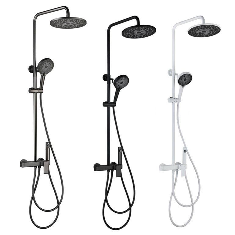 Modern Shower Head Combo Brass Adjustable Shower Head Wall Mounted Shower Set Clearhalo 'Bathroom Remodel & Bathroom Fixtures' 'Home Improvement' 'home_improvement' 'home_improvement_shower_faucets' 'Shower Faucets & Systems' 'shower_faucets' 'Showers & Bathtubs Plumbing' 'Showers & Bathtubs' 1200x1200_996cfdf5-69bb-4e3a-8362-eaa174f8ec3b