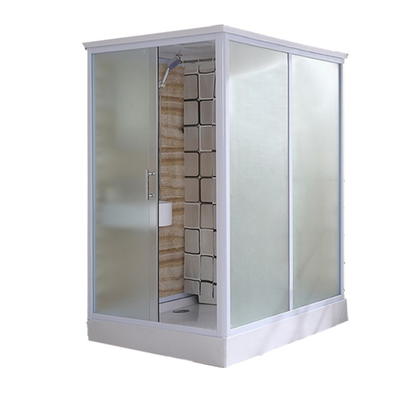 Contemporary Shower Stall Frosted Tempered Glass Rectangle Shower Stall with Ceiling Clearhalo 'Bathroom Remodel & Bathroom Fixtures' 'Home Improvement' 'home_improvement' 'home_improvement_shower_stalls_enclosures' 'Shower Stalls & Enclosures' 'shower_stalls_enclosures' 'Showers & Bathtubs' 1200x1200_998b58c8-0990-42de-973a-1166da5072d6