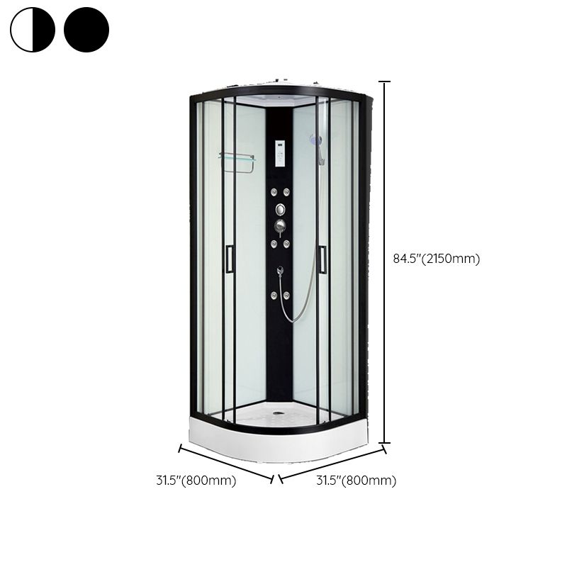 Shower Stall Semi-Frameless Double Sliding Rounded Shower Enclosure Clearhalo 'Bathroom Remodel & Bathroom Fixtures' 'Home Improvement' 'home_improvement' 'home_improvement_shower_stalls_enclosures' 'Shower Stalls & Enclosures' 'shower_stalls_enclosures' 'Showers & Bathtubs' 1200x1200_998c0b17-f8d4-4e62-b069-a60abf83dbfa