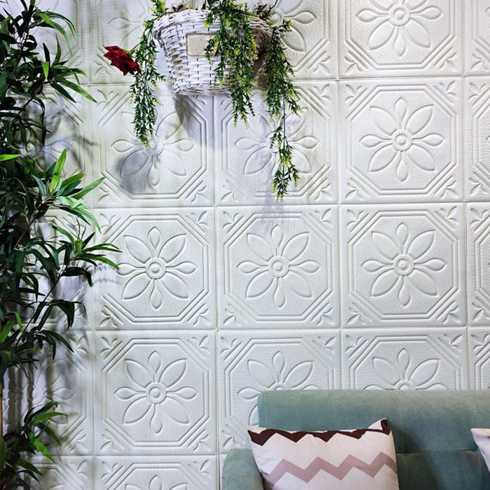 Modern Wall Panel Floral 3D Print Peel and Stick Waterproof Wall Panels Clearhalo 'Flooring 'Home Improvement' 'home_improvement' 'home_improvement_wall_paneling' 'Wall Paneling' 'wall_paneling' 'Walls & Ceilings' Walls and Ceiling' 1200x1200_999a2921-4c01-428a-a985-978b4a7a0802