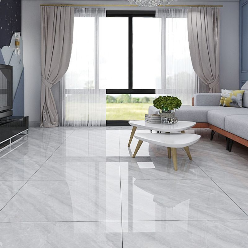 Wall & Floor Tile Marble Print Living Room Porcelain Square Indoor Floor Tile Clearhalo 'Floor Tiles & Wall Tiles' 'floor_tiles_wall_tiles' 'Flooring 'Home Improvement' 'home_improvement' 'home_improvement_floor_tiles_wall_tiles' Walls and Ceiling' 1200x1200_99a0f724-de19-4ba9-ae2d-e8fc4a419ce5