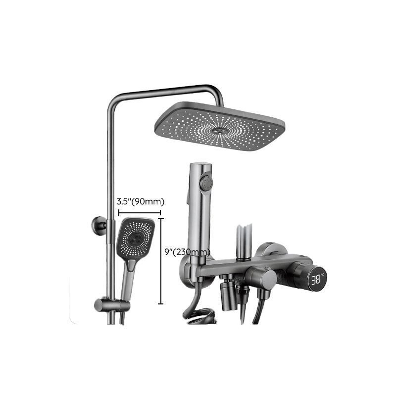 Modern Shower Faucet Brass Adjustable Spray Pattern Wall Mounted Shower Combo Clearhalo 'Bathroom Remodel & Bathroom Fixtures' 'Home Improvement' 'home_improvement' 'home_improvement_shower_faucets' 'Shower Faucets & Systems' 'shower_faucets' 'Showers & Bathtubs Plumbing' 'Showers & Bathtubs' 1200x1200_99a5fa7a-2e48-4bbb-a7a1-6d746ff4134e