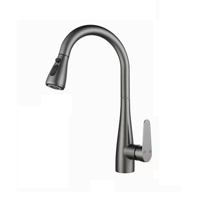 Pull down Kitchen Faucet Single Handle Faucet with Pull out Sprayer Clearhalo 'Home Improvement' 'home_improvement' 'home_improvement_kitchen_faucets' 'Kitchen Faucets' 'Kitchen Remodel & Kitchen Fixtures' 'Kitchen Sinks & Faucet Components' 'kitchen_faucets' 1200x1200_9a05b7a0-63dc-4768-b405-9afcedf33042