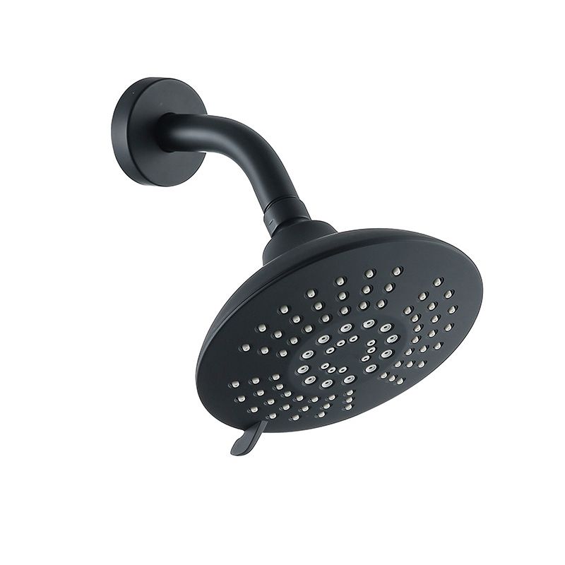 Round Fixed Shower Head Matte Black 5-Spray Patterns Wall-Mount Shower Head Clearhalo 'Bathroom Remodel & Bathroom Fixtures' 'Home Improvement' 'home_improvement' 'home_improvement_shower_heads' 'Shower Heads' 'shower_heads' 'Showers & Bathtubs Plumbing' 'Showers & Bathtubs' 1200x1200_9a1ee7aa-01d5-4773-a99b-df7136db942a