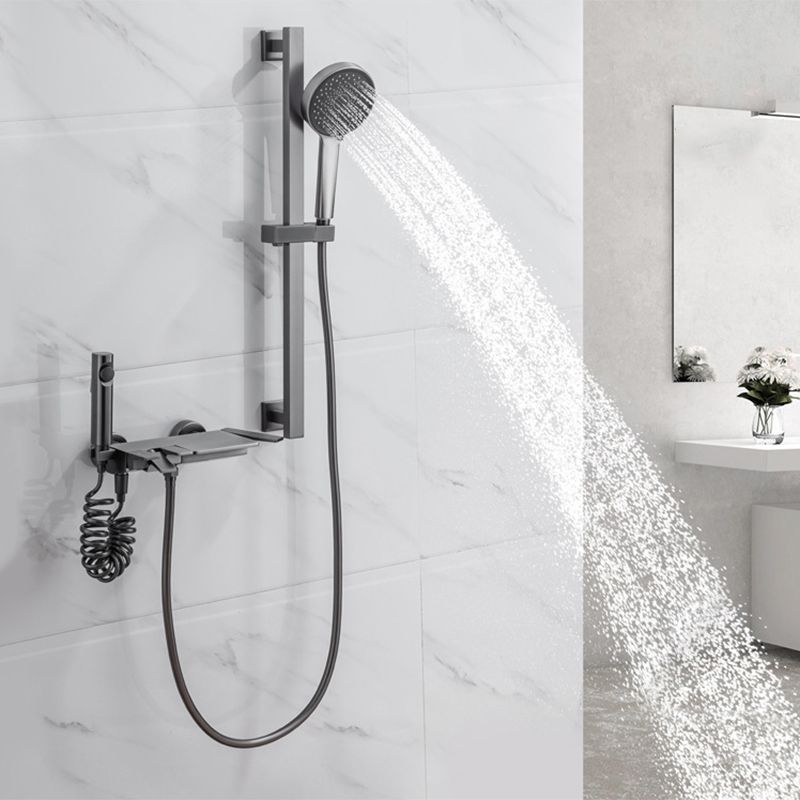 Modern Shower Trim Brass Temperature Control Wall Mounted Shower Head Combo Clearhalo 'Bathroom Remodel & Bathroom Fixtures' 'Home Improvement' 'home_improvement' 'home_improvement_shower_faucets' 'Shower Faucets & Systems' 'shower_faucets' 'Showers & Bathtubs Plumbing' 'Showers & Bathtubs' 1200x1200_9a240eb8-0ad8-4c17-bdec-6ba4ddf76179