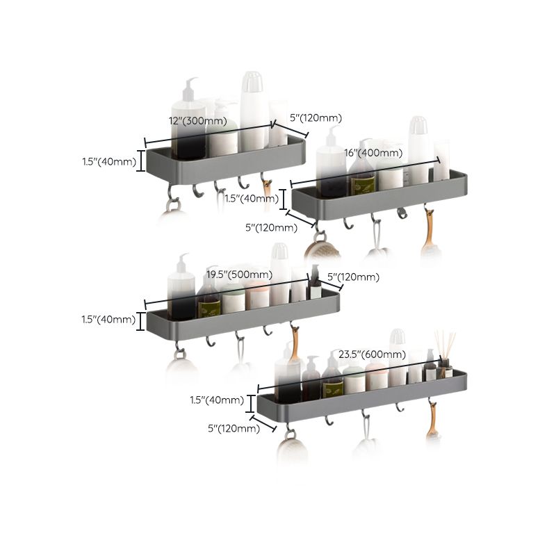 Modern Grey 2-Piece Bathroom Accessory Set, Matte Grey, Bath Shelf Clearhalo 'Bathroom Hardware Sets' 'Bathroom Hardware' 'Bathroom Remodel & Bathroom Fixtures' 'bathroom_hardware_sets' 'Home Improvement' 'home_improvement' 'home_improvement_bathroom_hardware_sets' 1200x1200_9a2a1c1a-5d43-46c8-b772-ec1915eea6eb