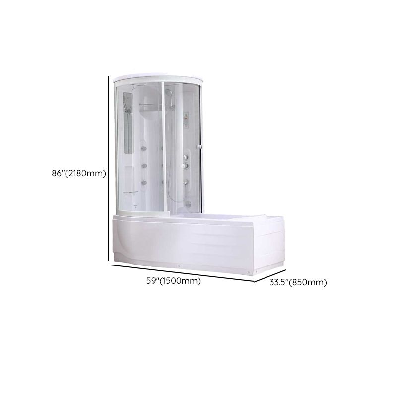 White Round Tub & Shower Kit Clear Tempered Glass Tub & Shower Kit Clearhalo 'Bathroom Remodel & Bathroom Fixtures' 'Home Improvement' 'home_improvement' 'home_improvement_shower_stalls_enclosures' 'Shower Stalls & Enclosures' 'shower_stalls_enclosures' 'Showers & Bathtubs' 1200x1200_9a4a1c45-e008-493b-a25e-22b9d79665c3
