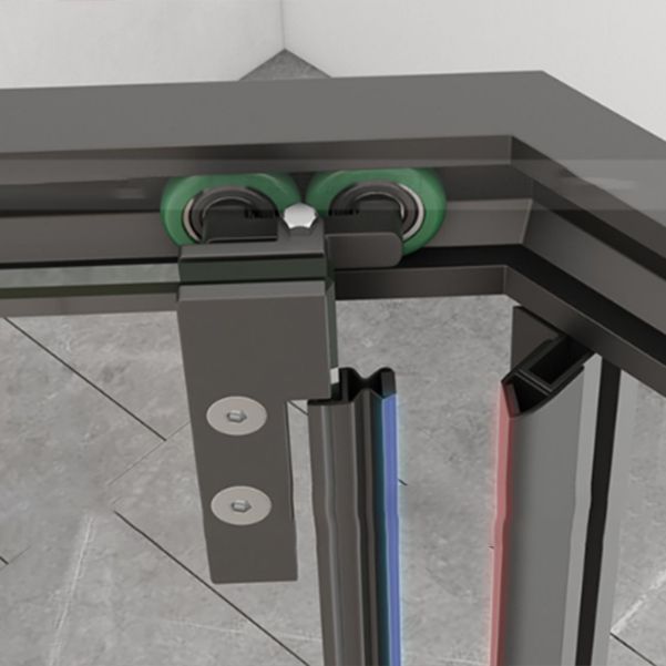 Diamond Folding Shower Screen, Full Frame Single Sliding Shower Door Clearhalo 'Bathroom Remodel & Bathroom Fixtures' 'Home Improvement' 'home_improvement' 'home_improvement_shower_tub_doors' 'Shower and Tub Doors' 'shower_tub_doors' 'Showers & Bathtubs' 1200x1200_9a57d0a9-989d-4a6b-abcf-86939c114b85