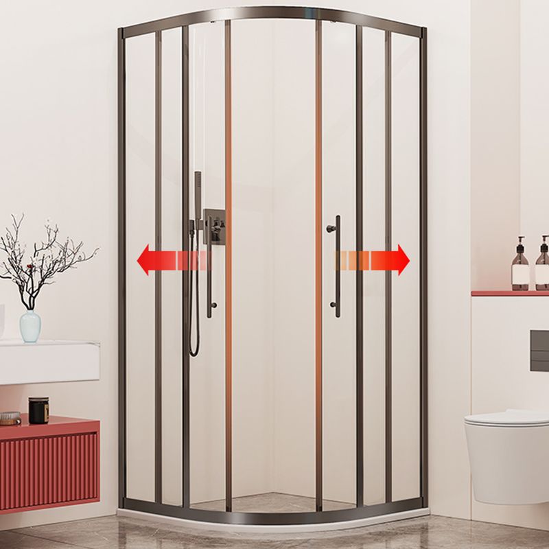 Framed Clear Shower Doors Double Sliding Tempered Shower Bath Door Clearhalo 'Bathroom Remodel & Bathroom Fixtures' 'Home Improvement' 'home_improvement' 'home_improvement_shower_tub_doors' 'Shower and Tub Doors' 'shower_tub_doors' 'Showers & Bathtubs' 1200x1200_9a5a95c7-ca93-4f6b-b8fe-7a9f8a9fa6f2